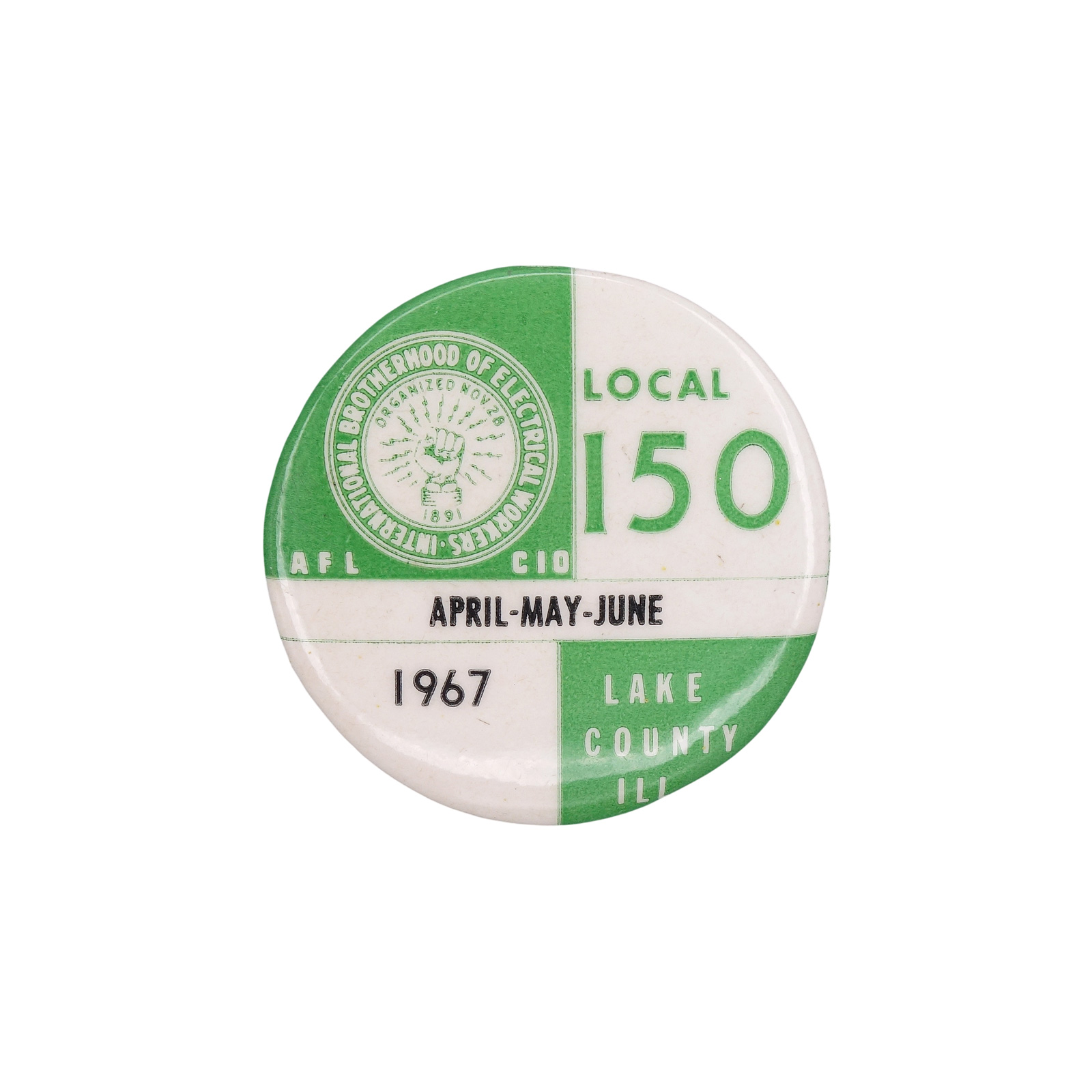 IBEW 国際電気技術者組合 1967年 ビンテージ 缶バッジ バッチ