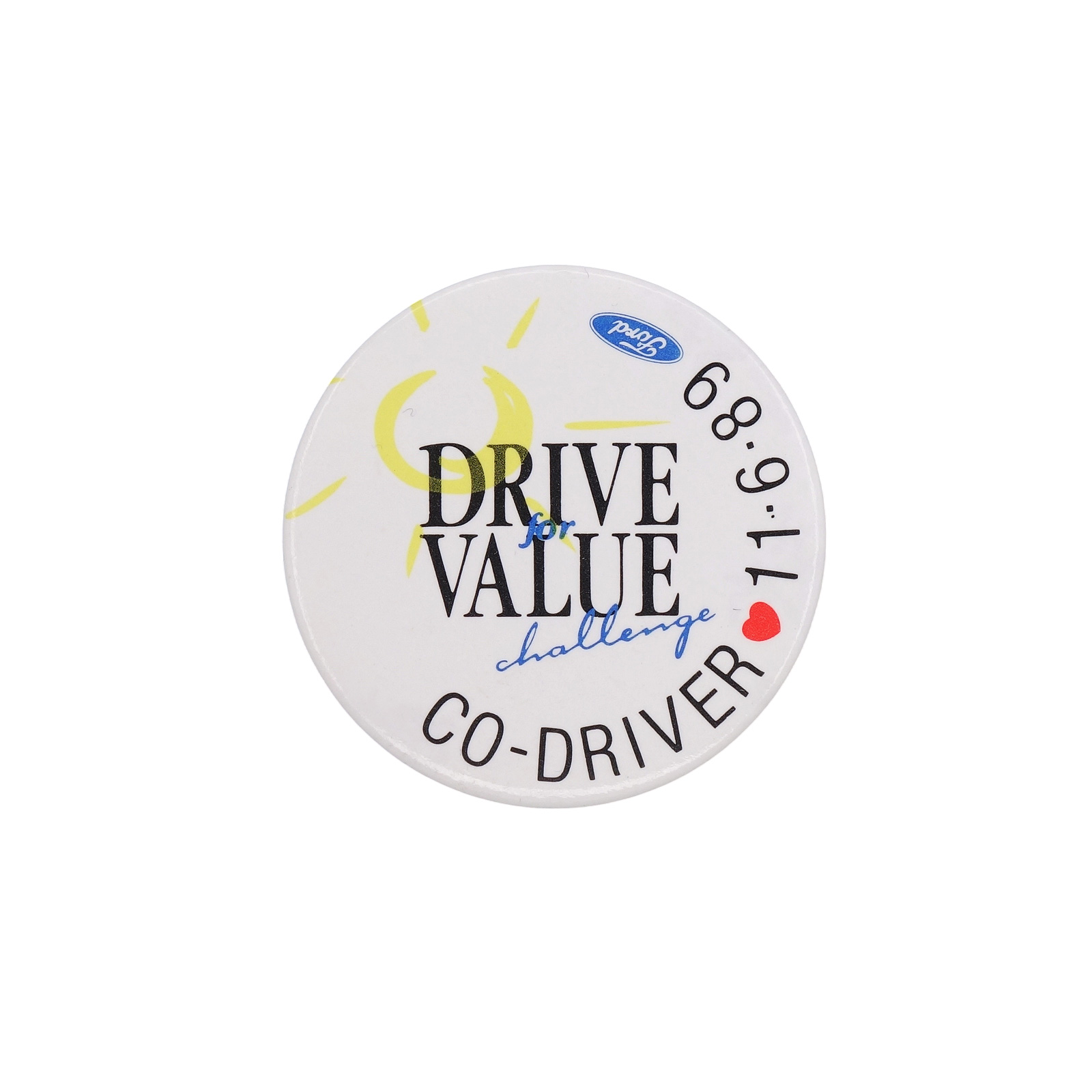 Ford フォード DRIVE for VALUE challenge 缶バッジ バッチ
