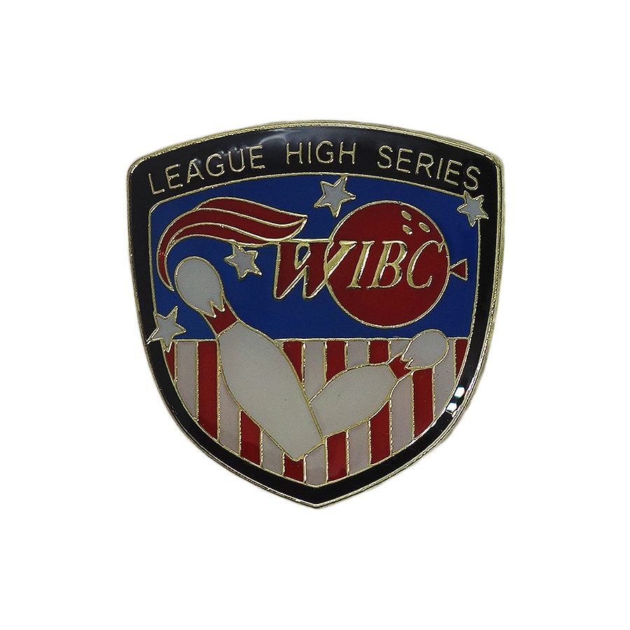 WIBC ボウリング ピンズ LEAGUE HIGH SERIES 留め具付き