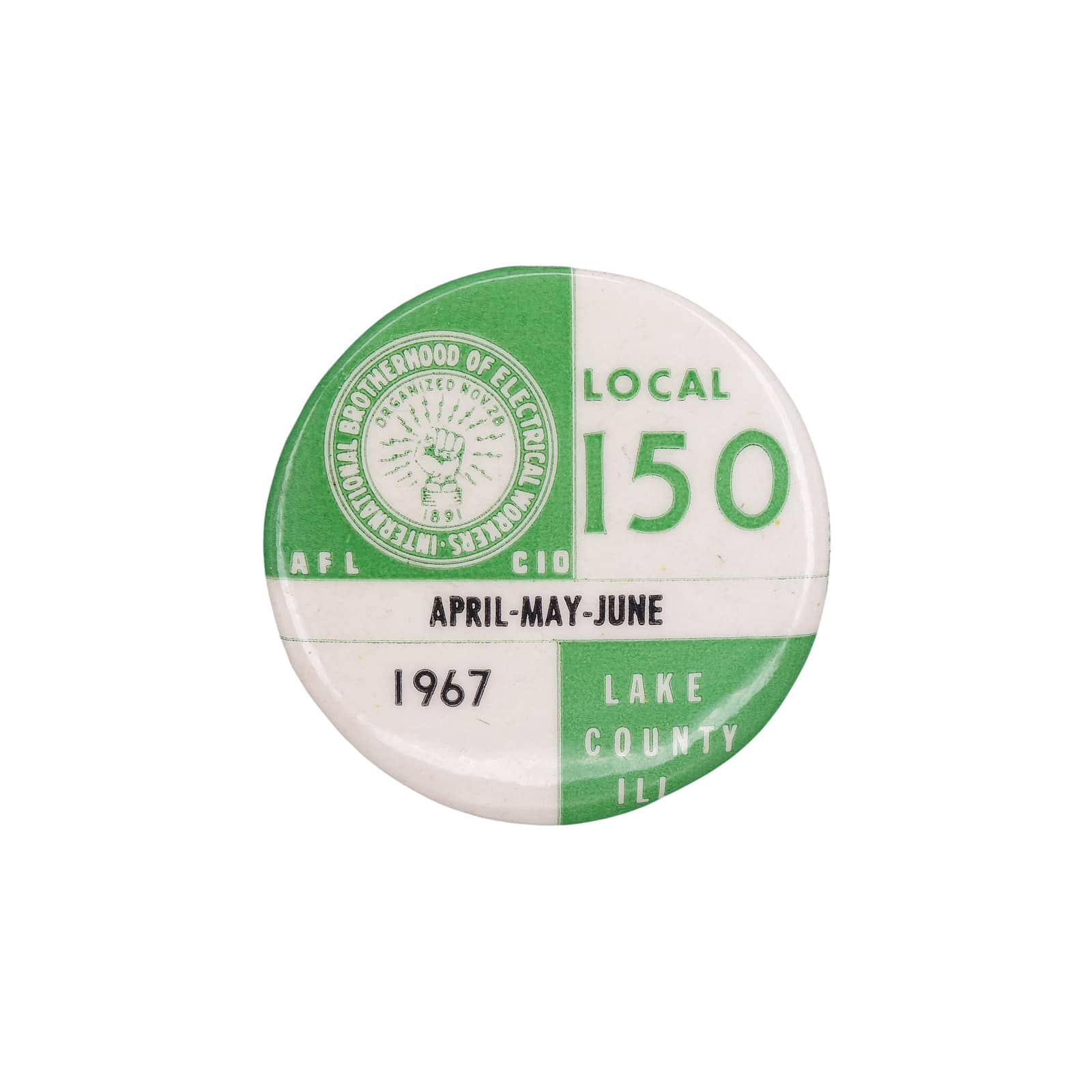 IBEW 国際電気技術者組合 1967年 ビンテージ 缶バッジ バッチ