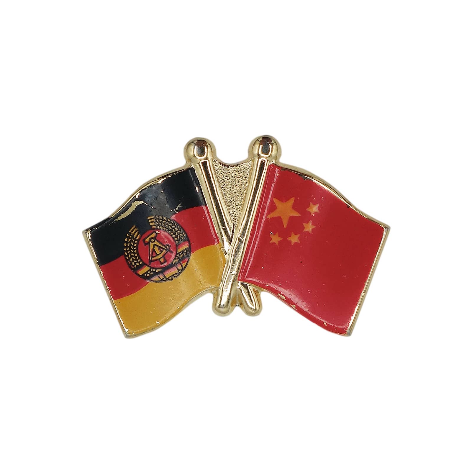 CAAC ドイツ民主共和国×中華人民共和国 国旗 タイタック ピン タイピン