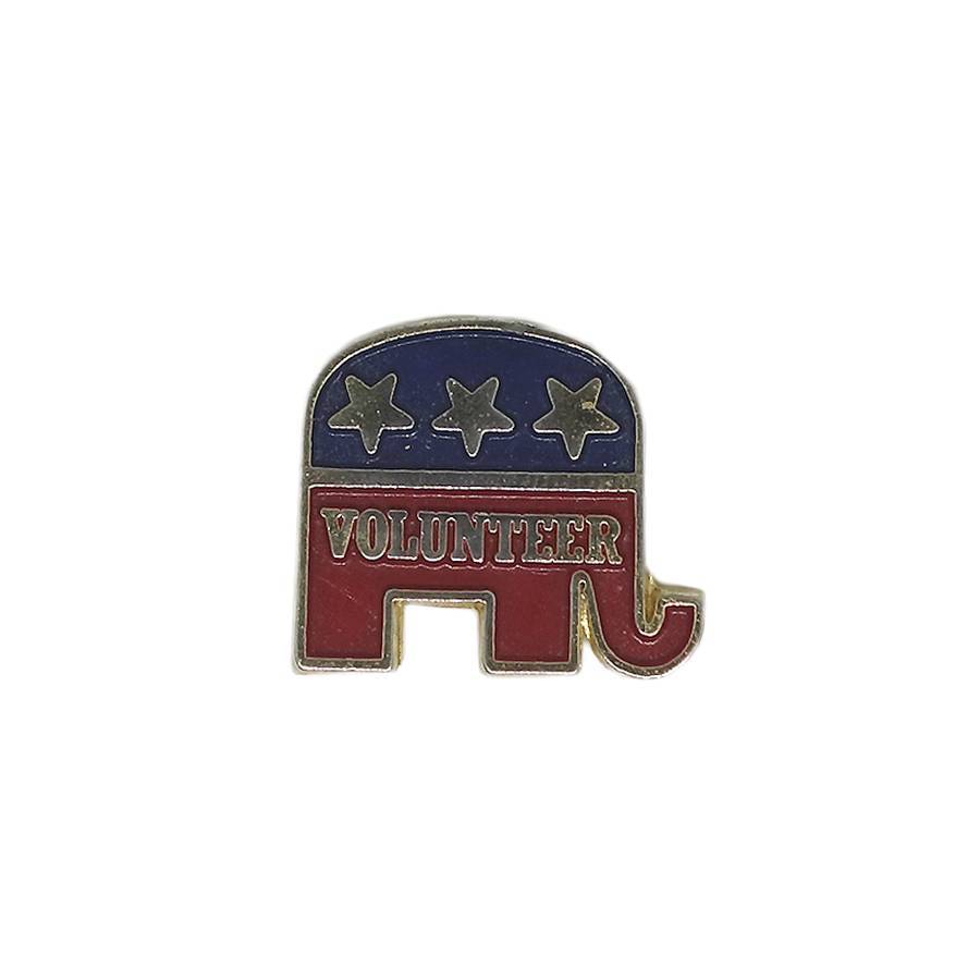 アメリカ合衆国 共和党 ボランティア ピンズ 留め具付き 象に星条旗