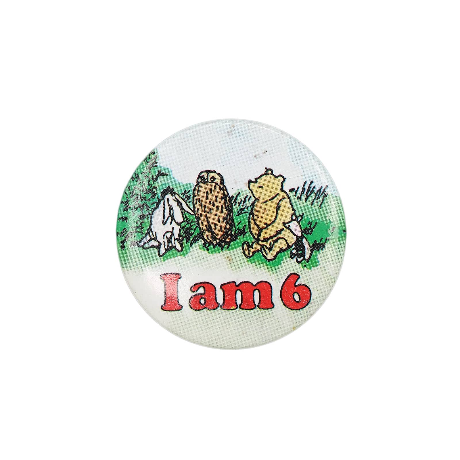 I am 6 クラシック プー 缶バッジ バッチ 6歳 誕生日 Disney プーさん