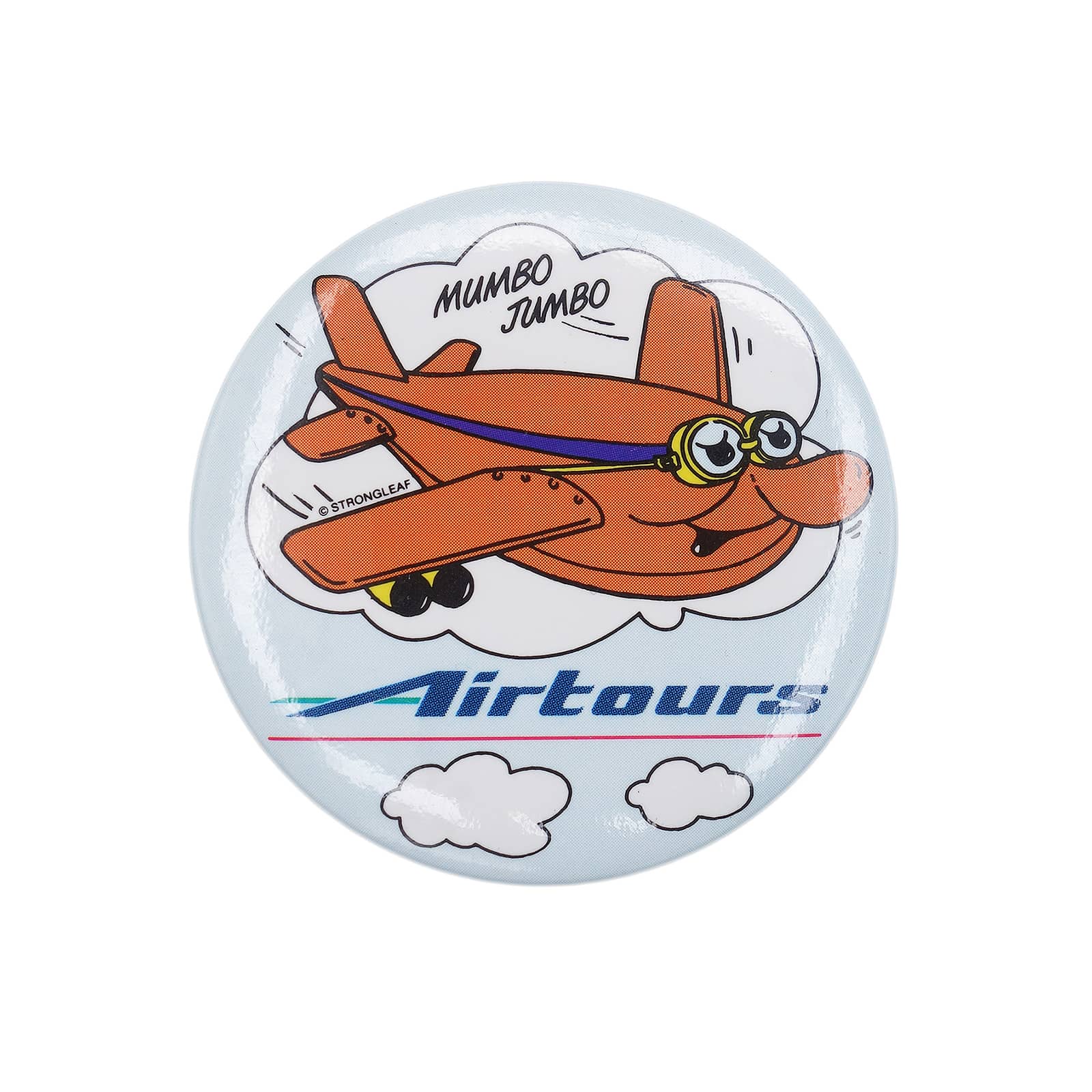 Airtours 缶バッジ バッチ MUMBO JUMBO　飛行機キャラ