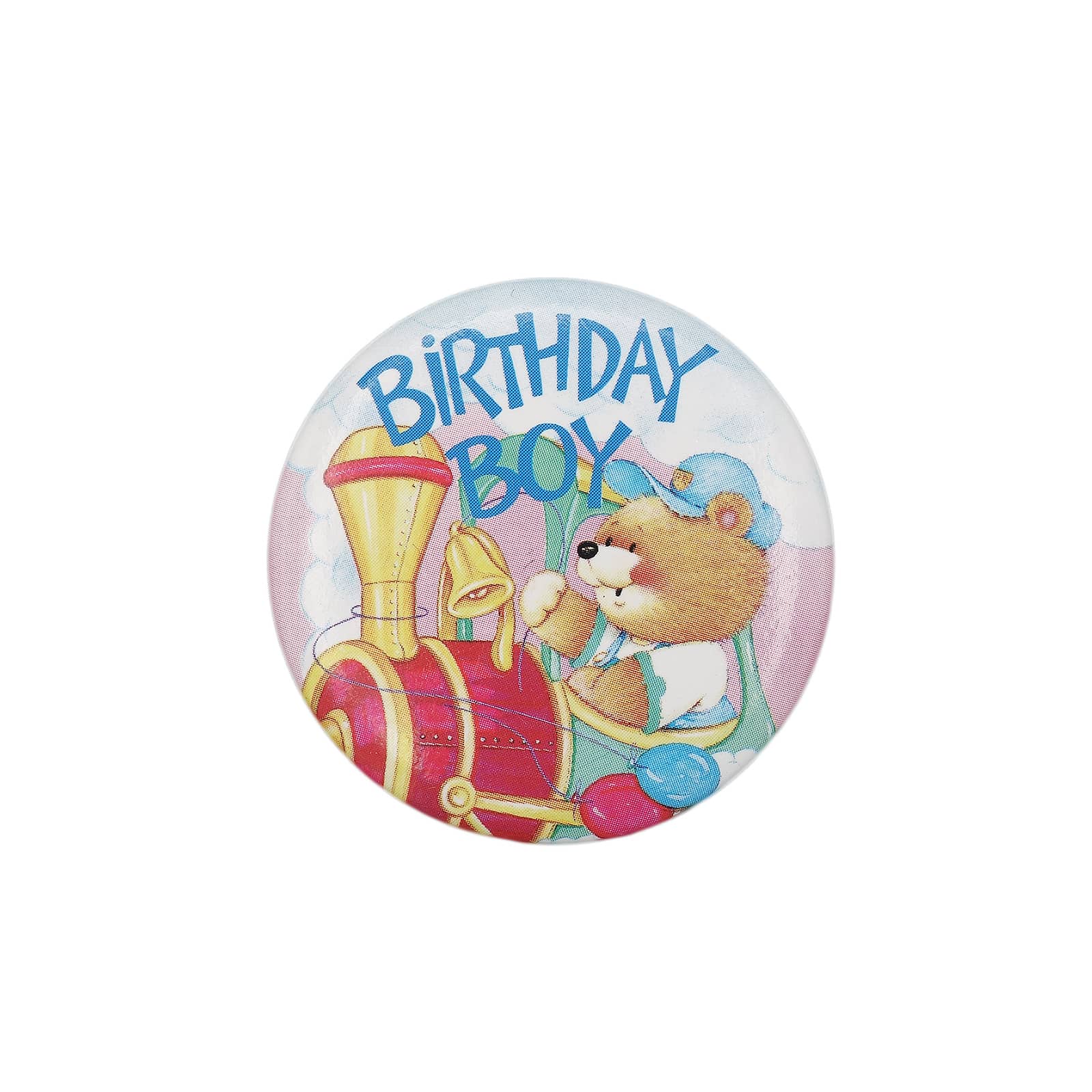 蒸気機関車 くま BIRTHDAY BOY 缶バッジ バッチ 誕生日