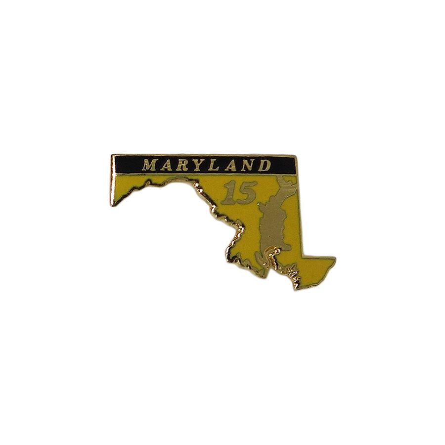 MARYLAND ピンズ メリーランド州 地図型 留め具付き