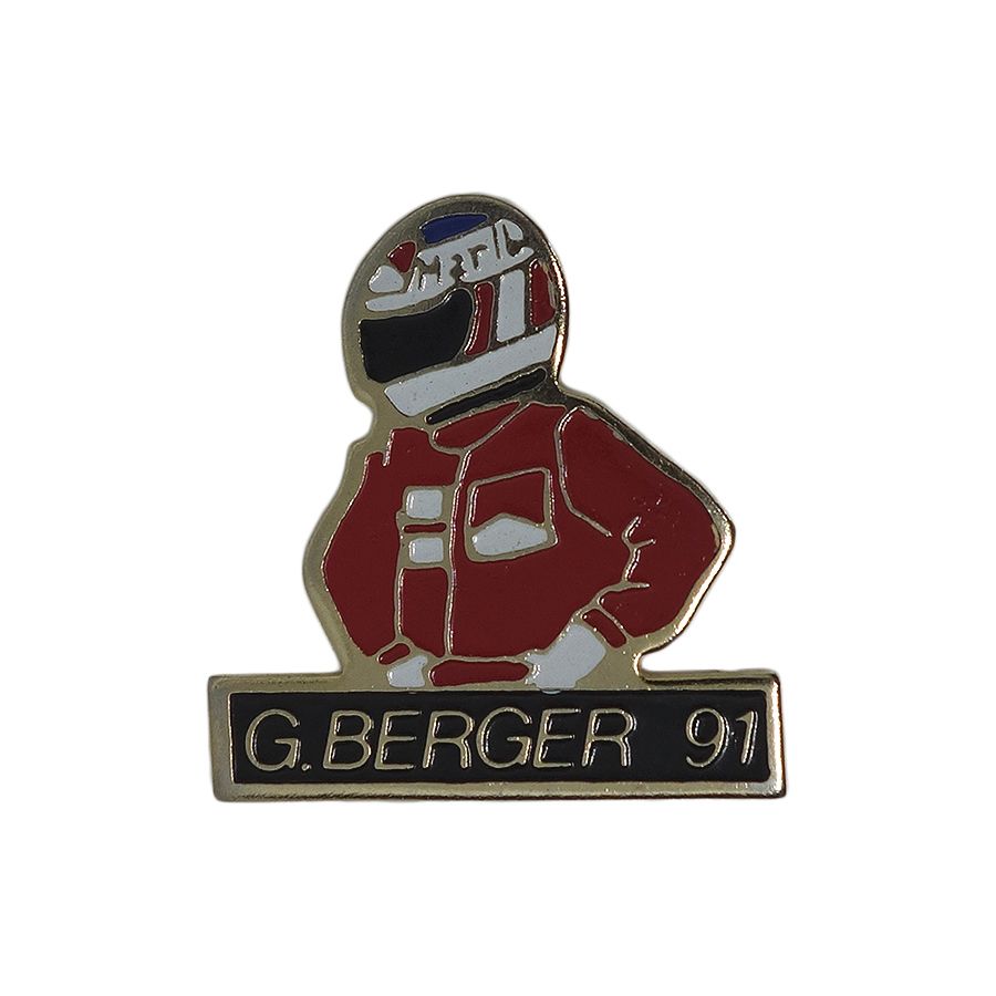 F1ドライバー ゲルハルト・ベルガー ピンズ G.BERGER 留め具付き