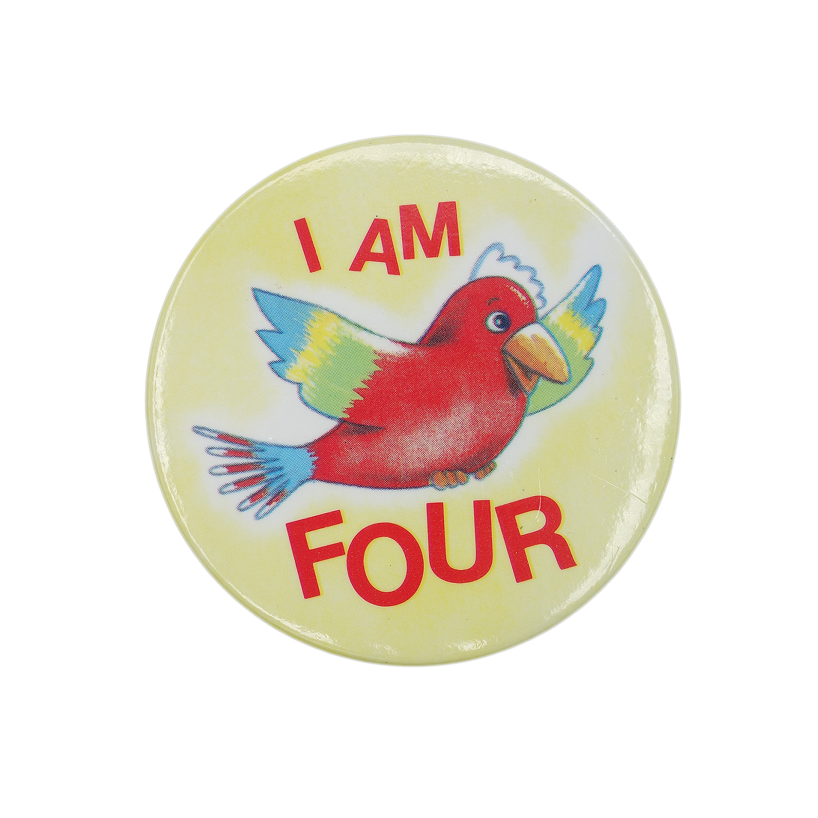 I AM FOUR 鳥 缶バッジ バッチ 4歳 誕生日 HALLMARK ホールマーク