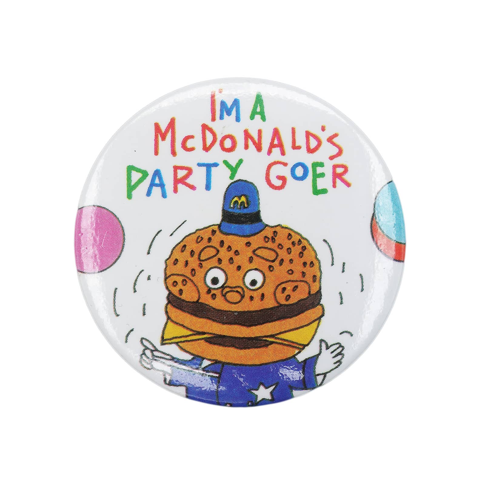 I'M A McDONALD'S PARTY GOER ビッグマックポリス 缶バッジ マクドナルド