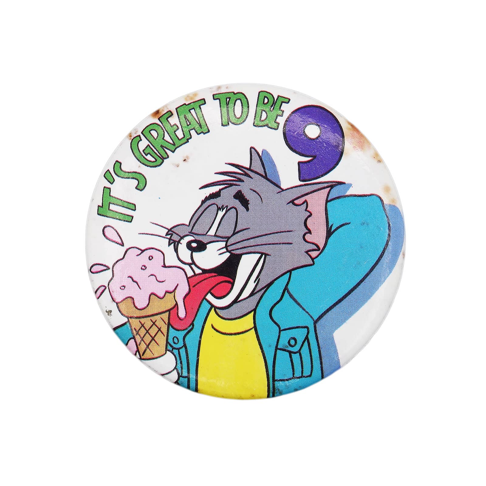 IT'S GREAT TO BE 9 トム 缶バッジ 9歳 誕生日 1991 Turner Ent