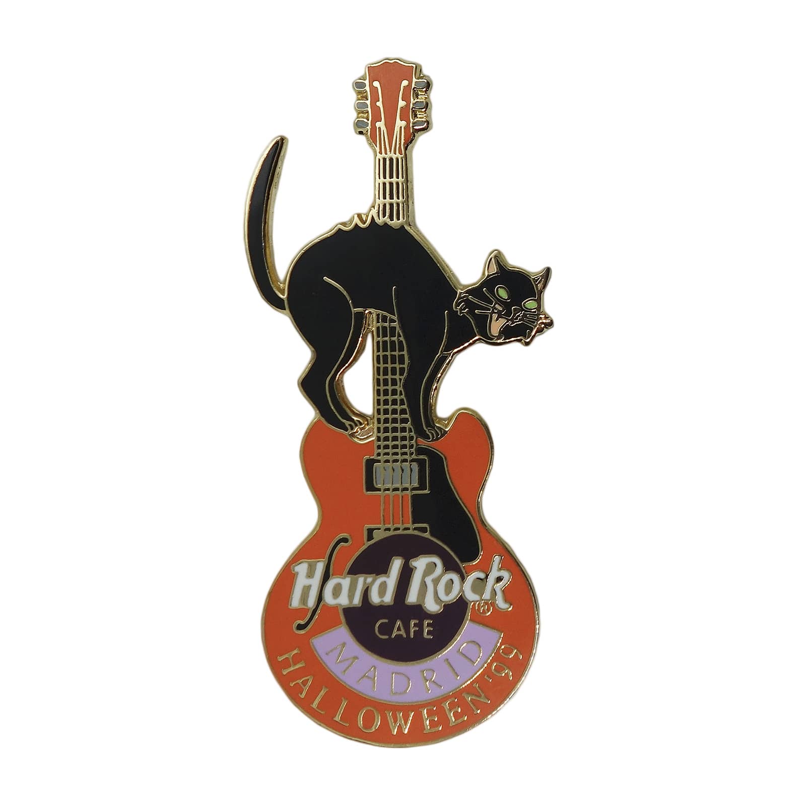 Hard Rock CAFE ハロウィン 黒猫 ギター ピンズ ハードロックカフェ MADRID