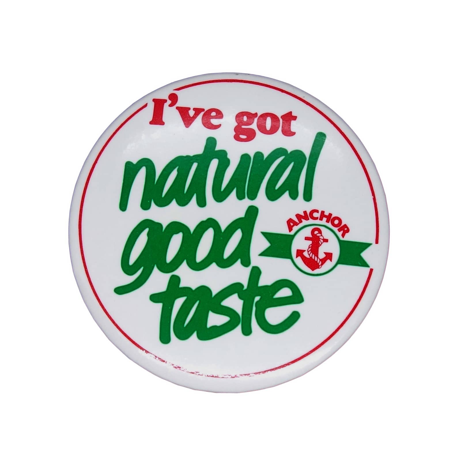 イギリス レトロ 缶バッジ ビンテージ 缶バッチ I've got natural good tas