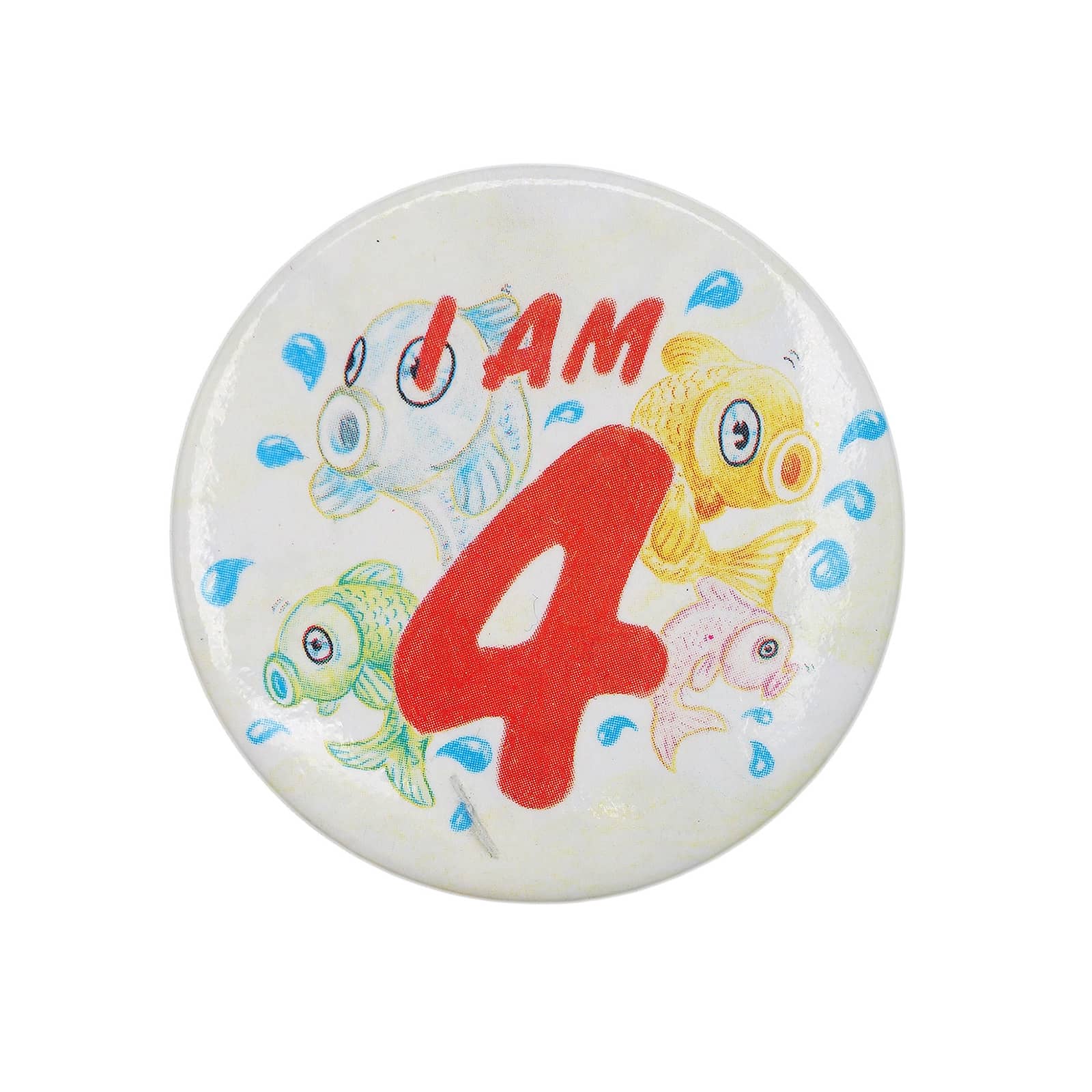 I AM 4 魚 缶バッジ バッチ 4歳 誕生日