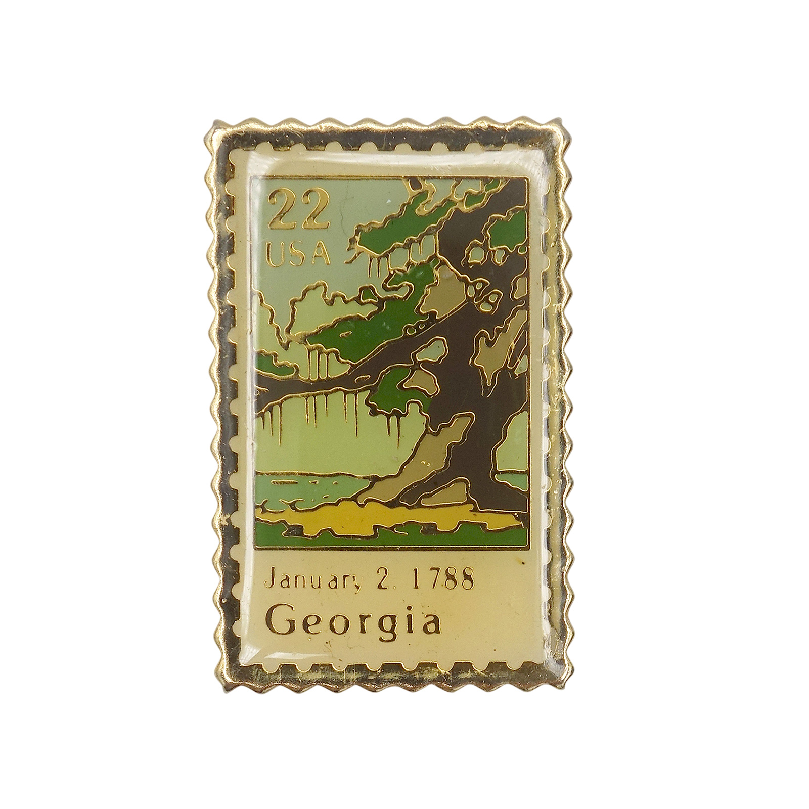 Georgia ジョージア州 米憲法批准200周年 USA 22c 切手型 ピンズ