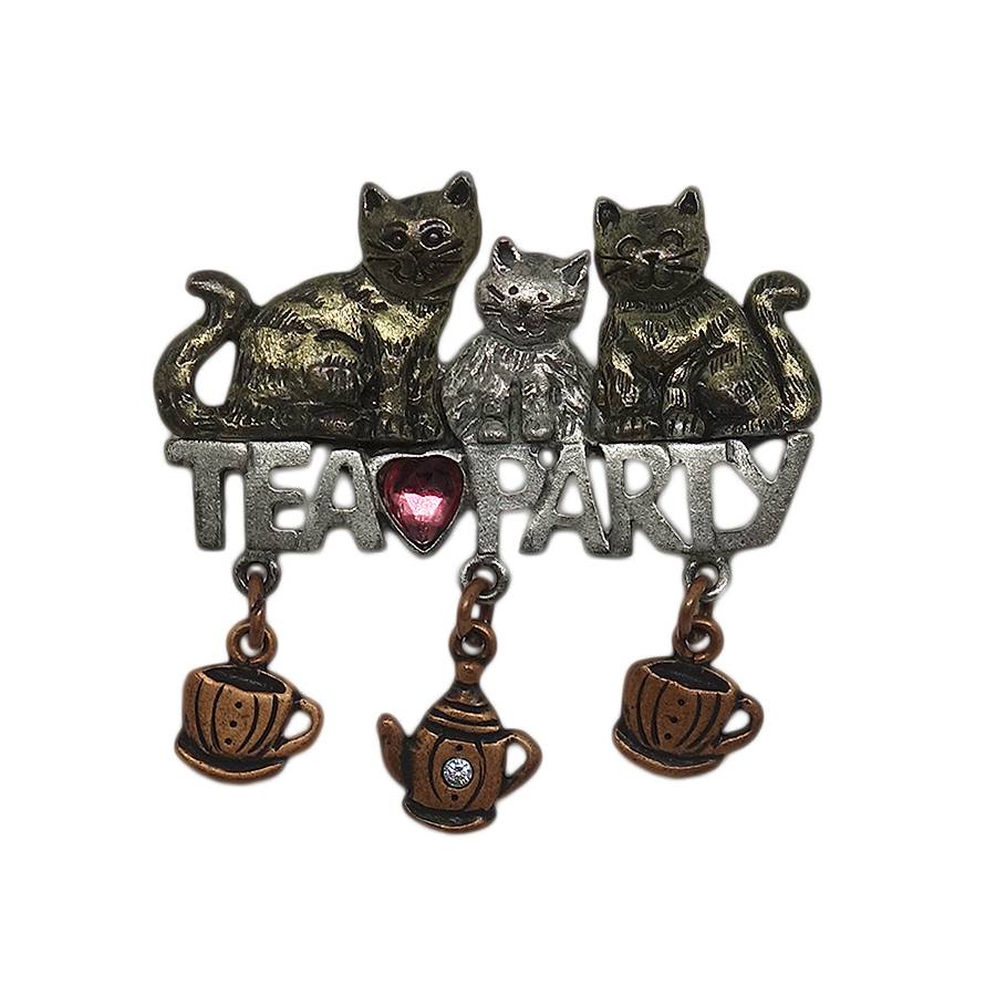 kenneth cole TEA PARTY 3匹の猫 ブローチ KC