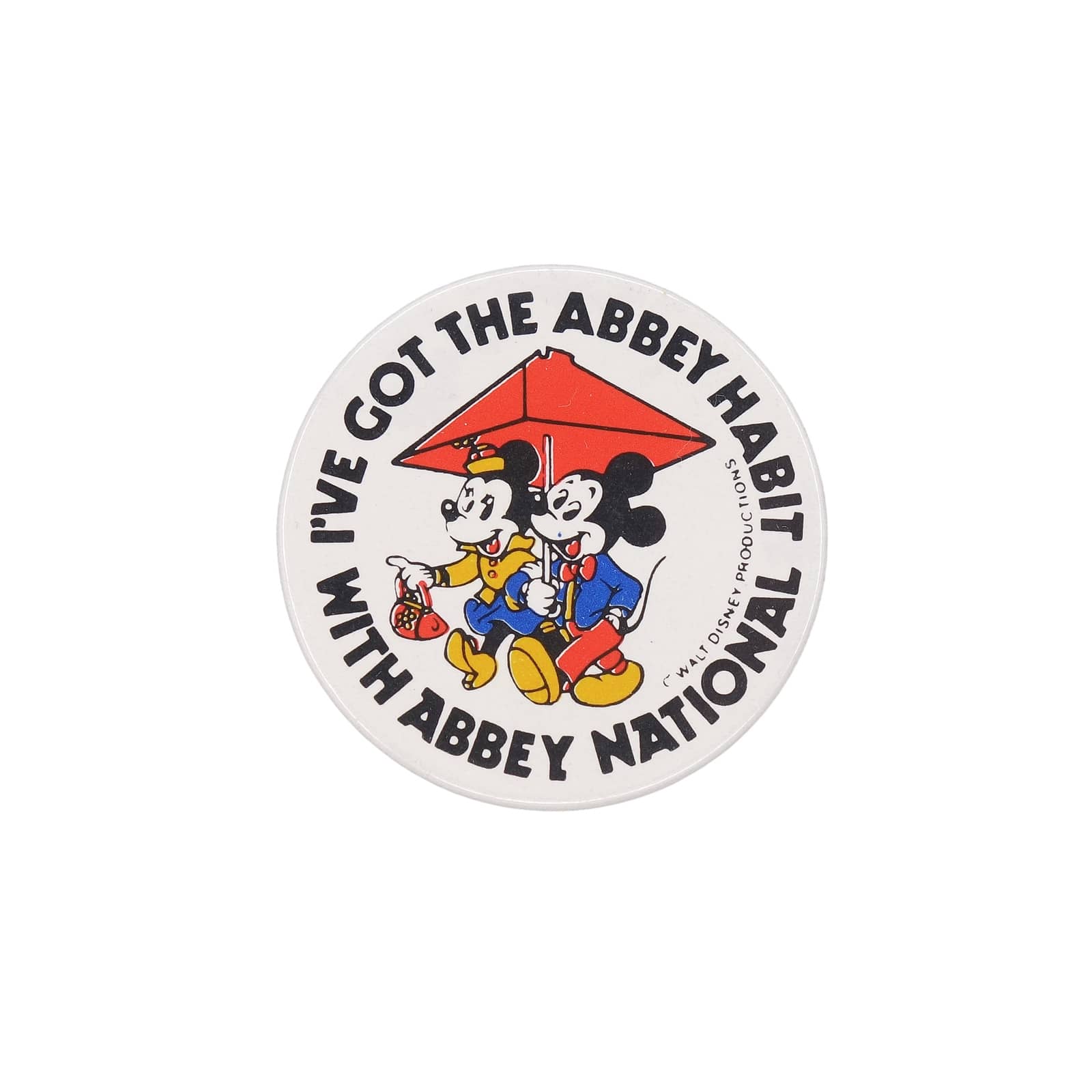 ミッキーとミニー 缶バッジ ビンテージ バッチ ABBEY NATIONAL