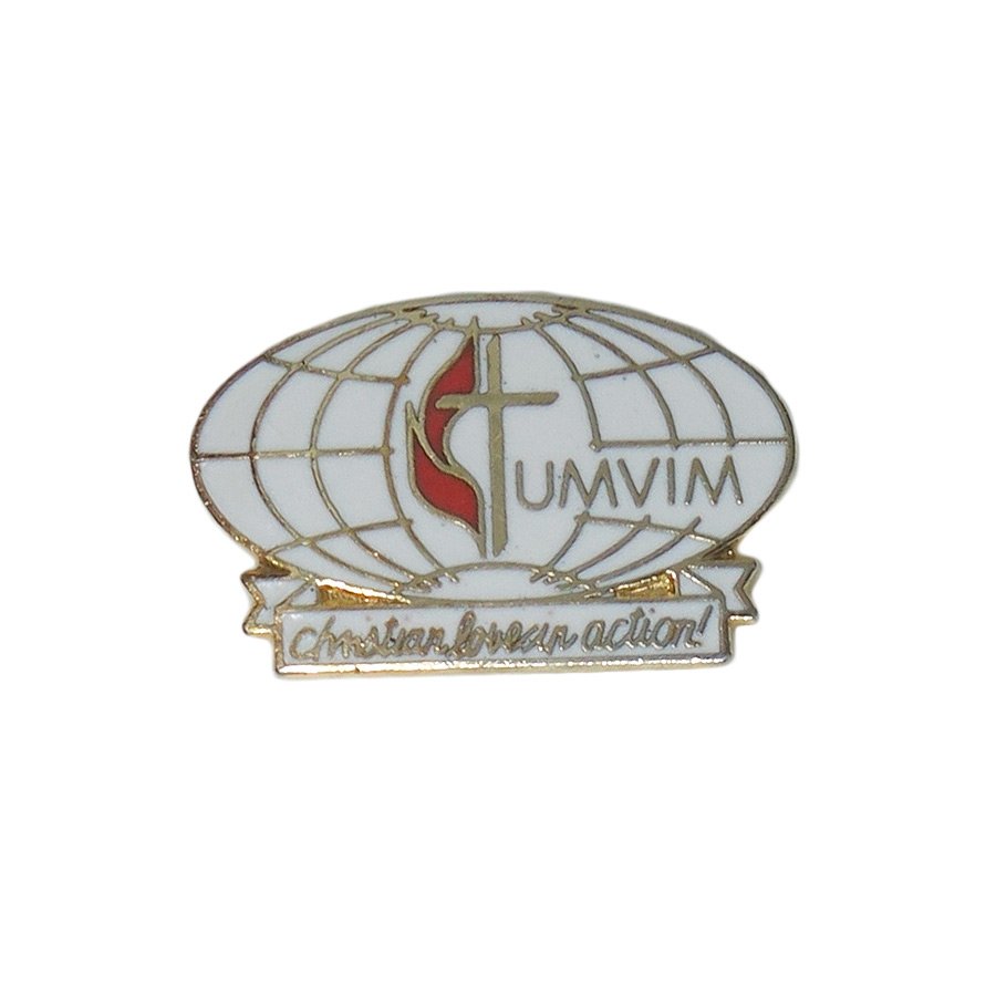 ピンズ 十字 ボランティア UMVIM 留め具付き レトロ