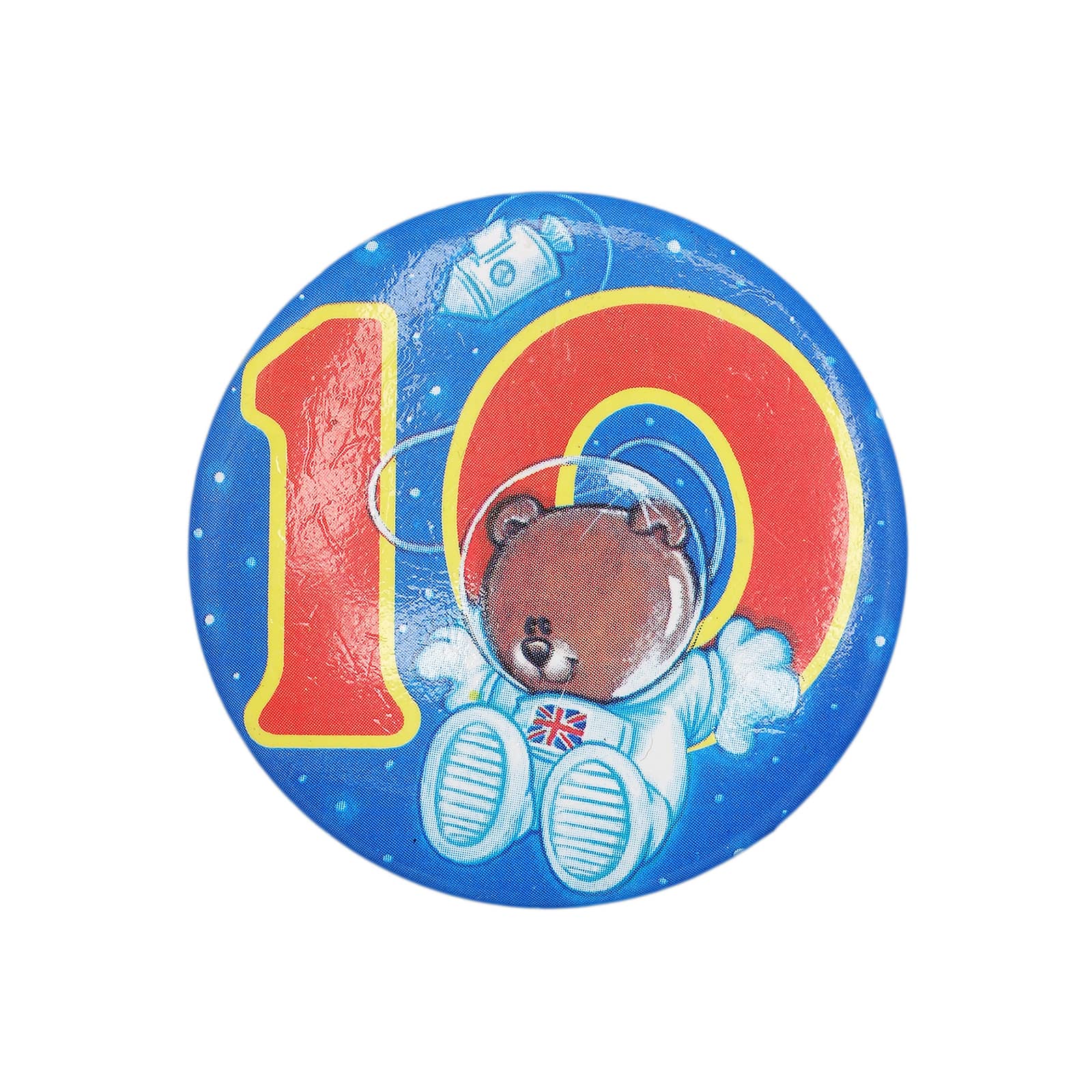 10歳 誕生日 宇宙飛行士のクマ 缶バッジ バッチ