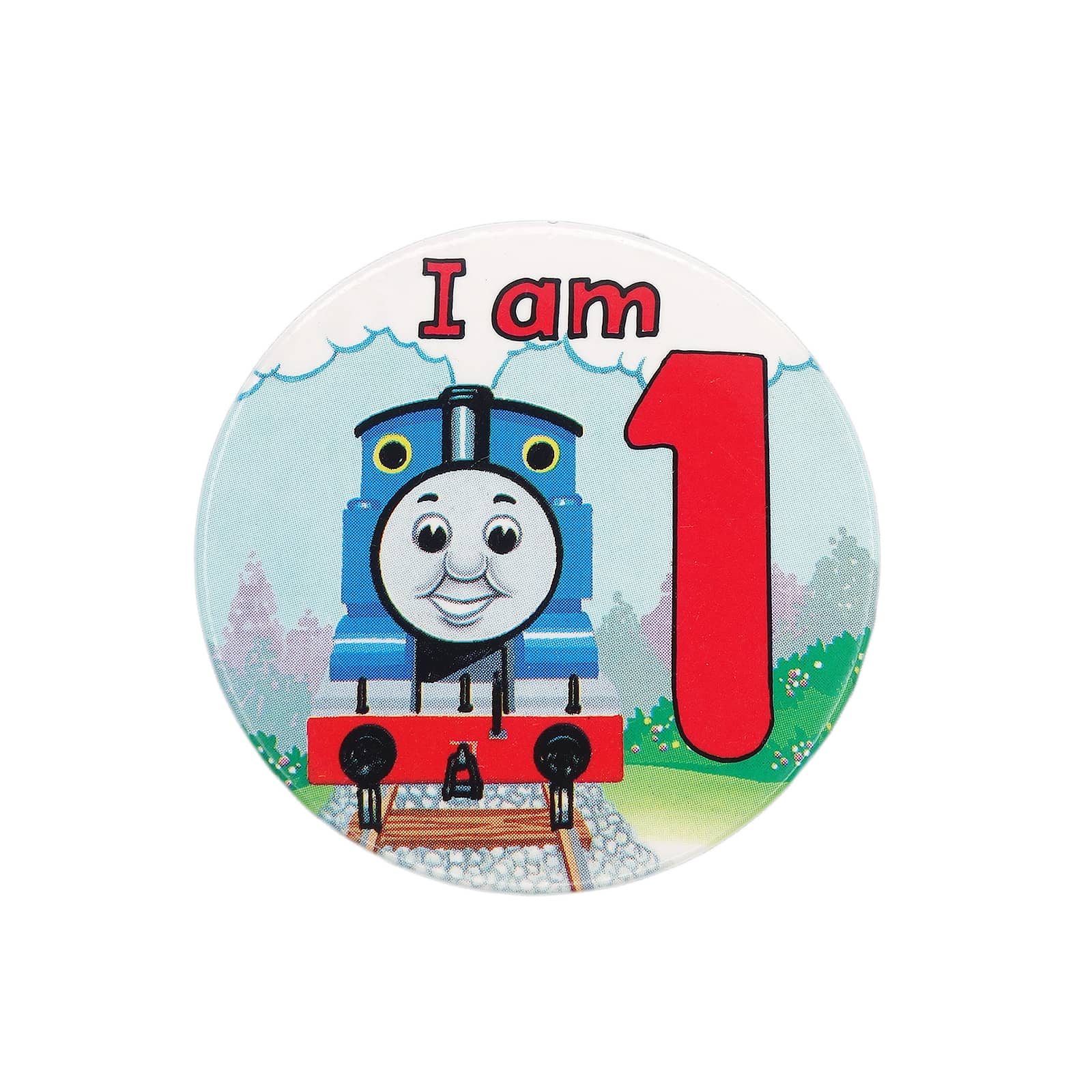 I am 1 きかんしゃトーマス 缶バッジ クリップバッチ 1歳 誕生日