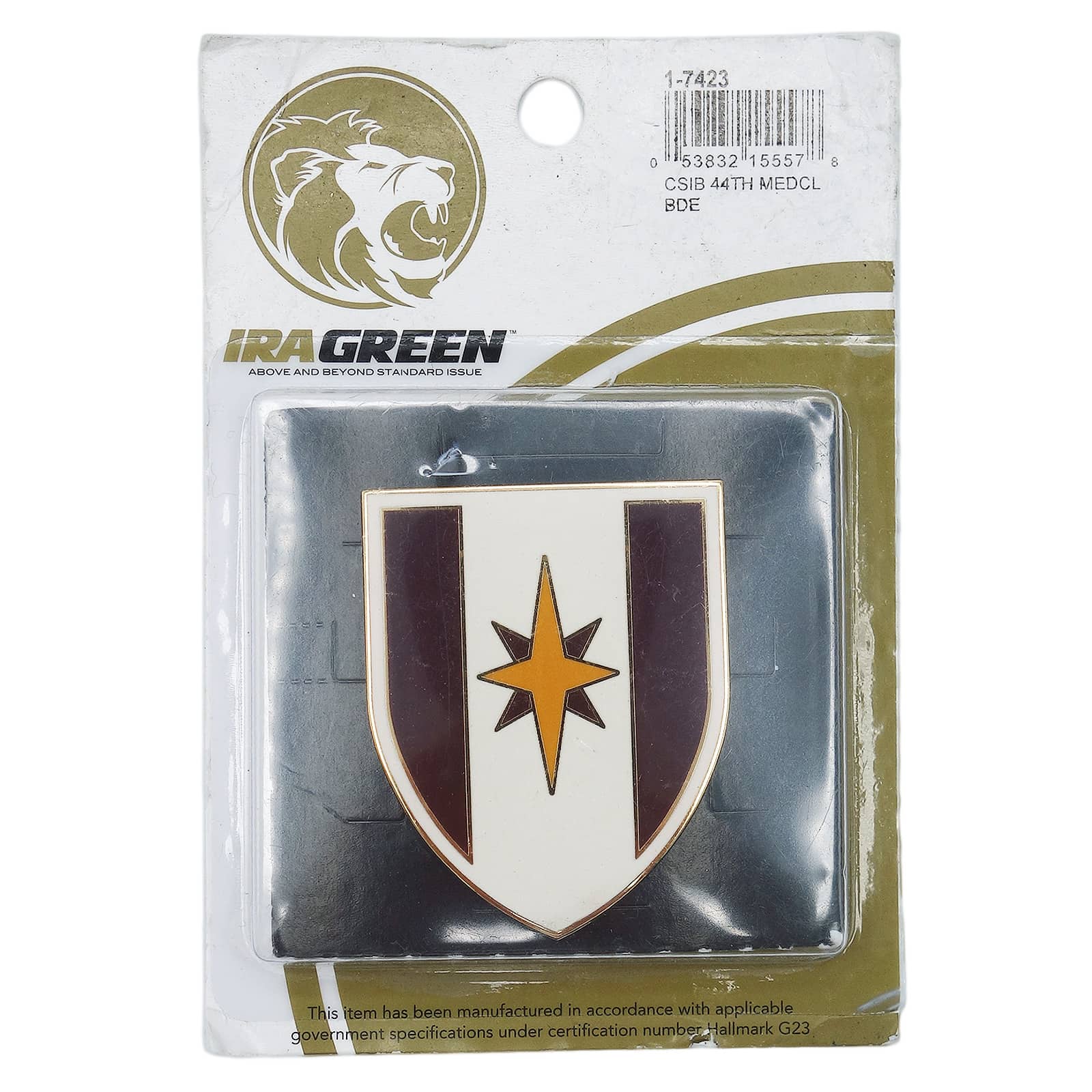 第44医療旅団 クレスト ピンズ IRA GREEN デッドストック