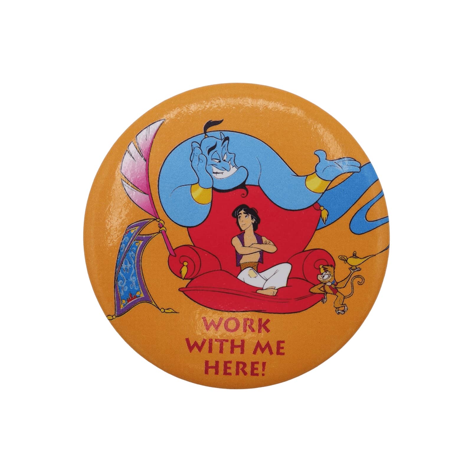 英国製 ディズニー 缶バッジ Aladdin アラジン ジーニー キャラクター 缶バッチ