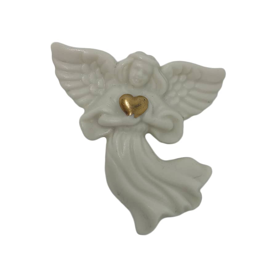 LENOX ハートを持つ天使 ブローチ 陶磁器