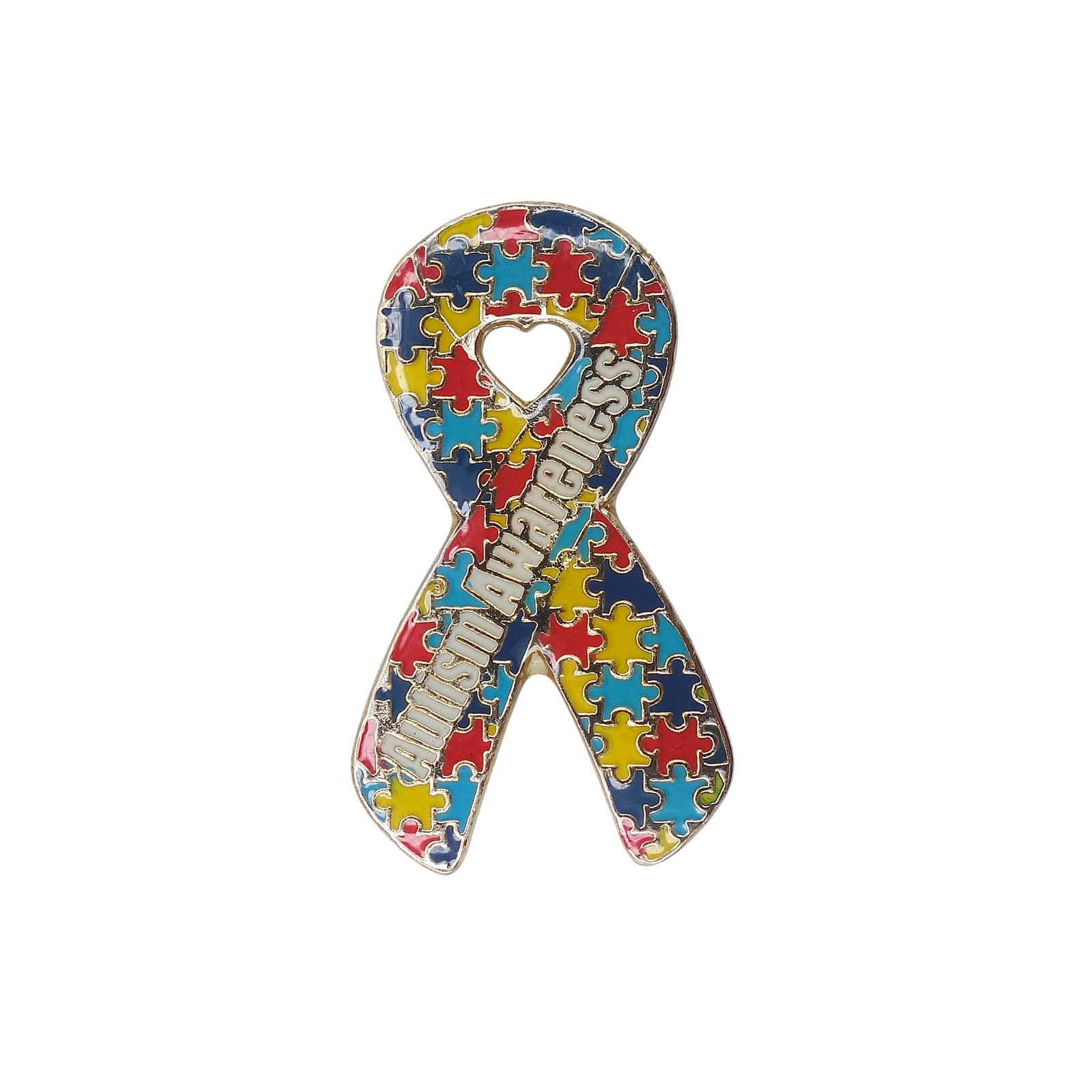 Autism Awareness パズルリボン ピンズ 自閉症啓発