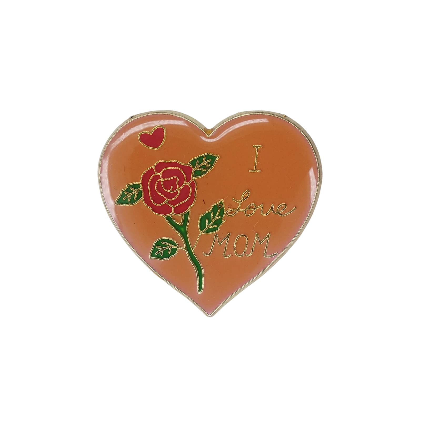 I Love MOM 薔薇 ハート型 ピンズ 母の日