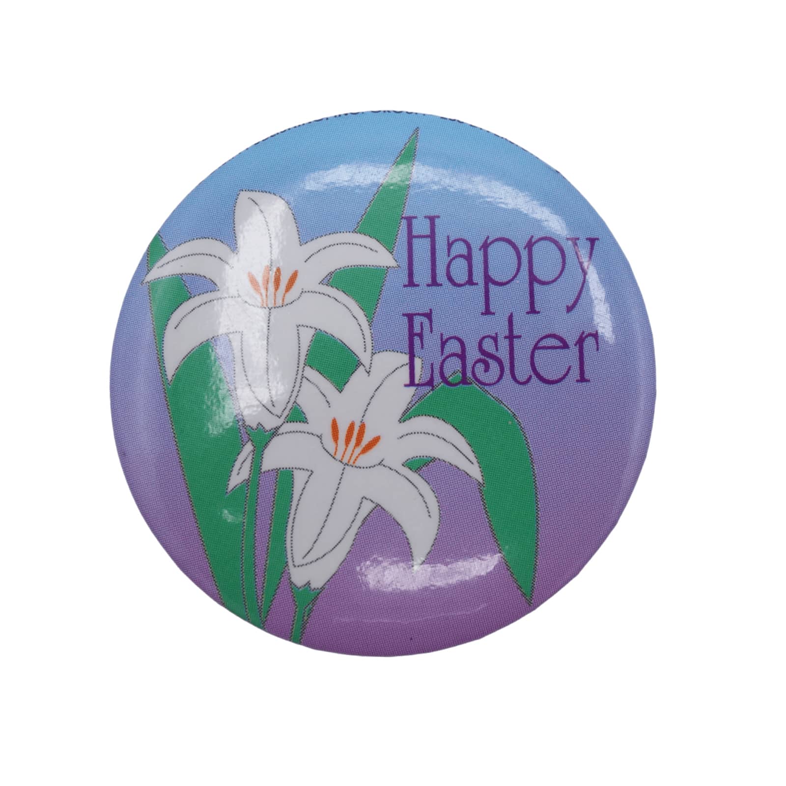 ユリ 花 Happy Easter イースター缶バッジ 缶バッチ ピンバッジ ピンバッチ イースター