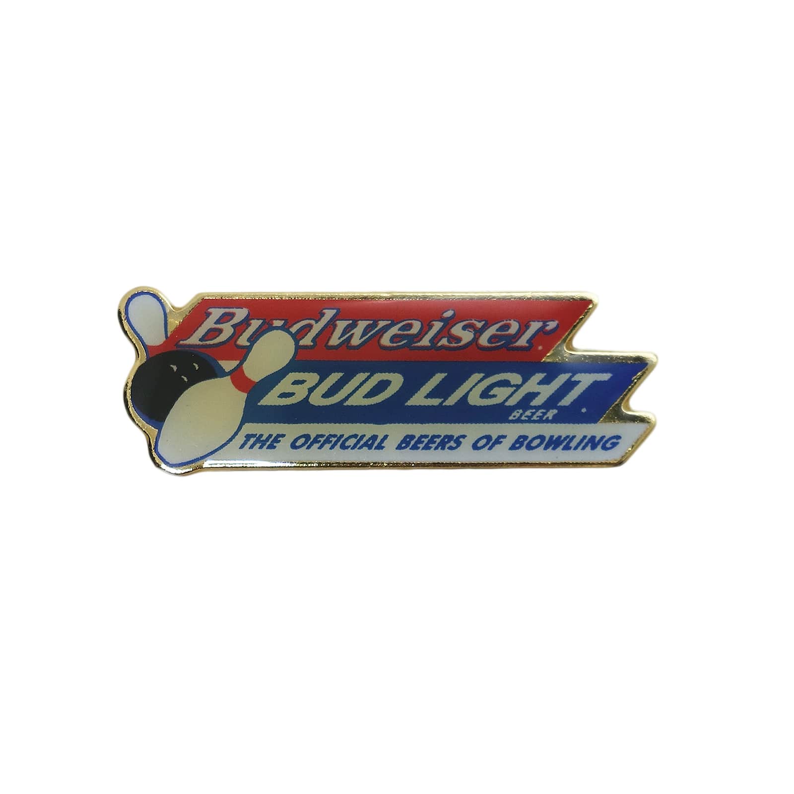 THE OFFICIAL BEERS OF BOWLING ピンズ Budweiser 留め具付き