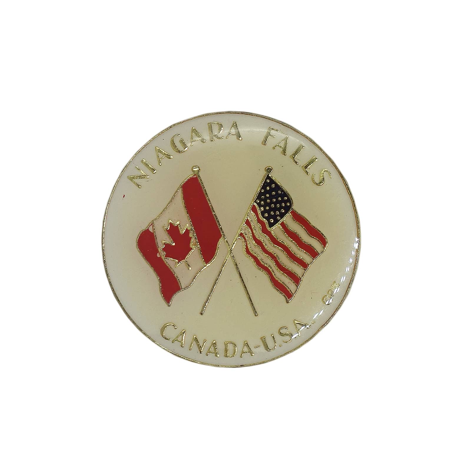NIAGARA FALLS ピンズ カナダ国旗 × 星条旗 留め具付き