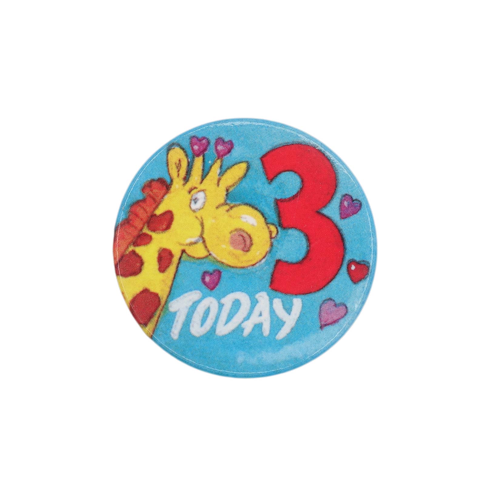 3 TODAY 缶バッジ バッチ 3歳 誕生日 キリン