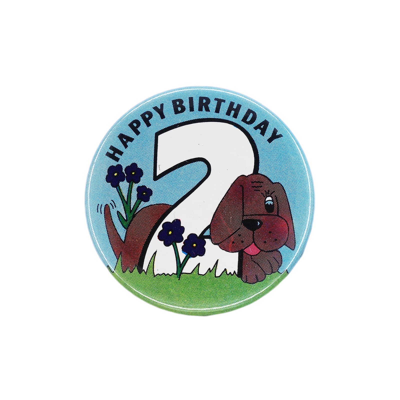 犬 HAPPY BIRTHDAY 2 缶バッジ バッチ 2歳 誕生日