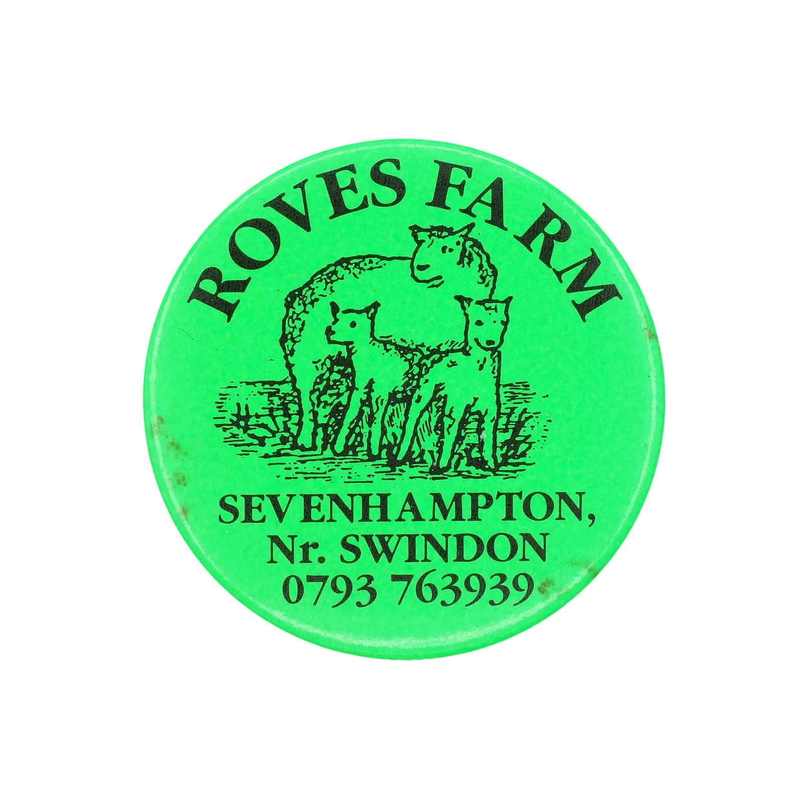 ROVES FARM 羊の親子 缶バッジ バッチ 観光牧場