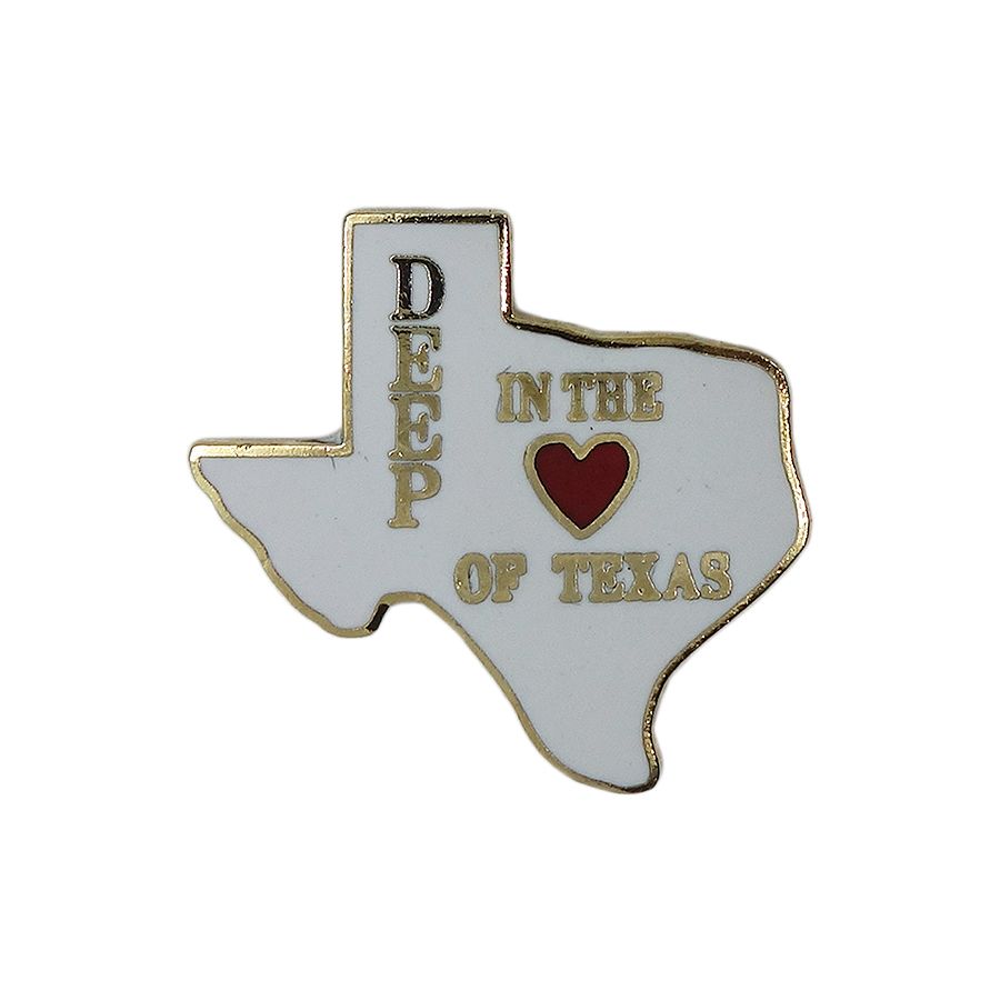 DEEP IN THE HEART OF TEXAS ピンズ テキサス州 地図型 留め具付き