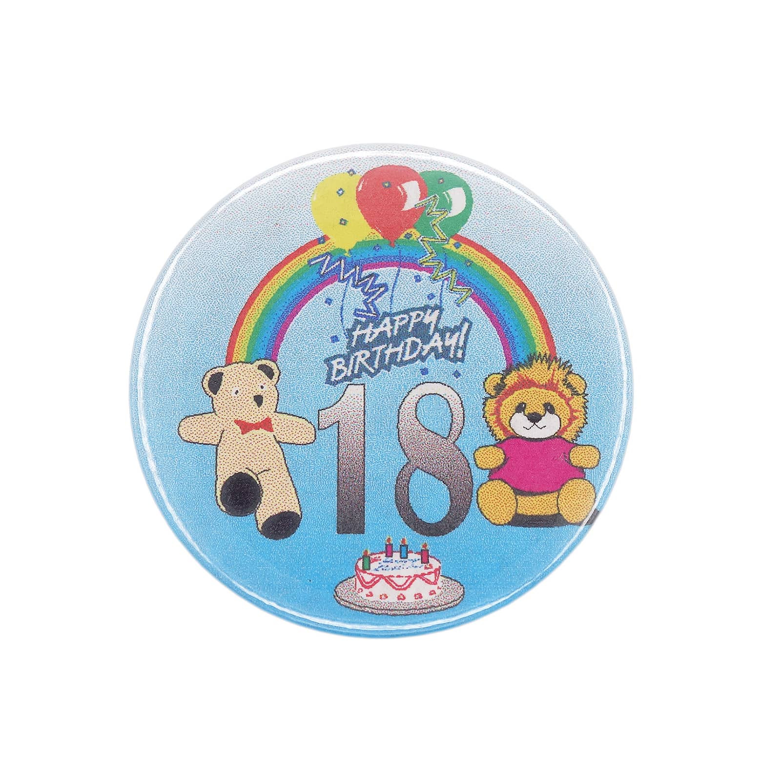 HAPPY BIRTHDAY! 18 缶バッジ バッチ 18歳 誕生日 テディベア