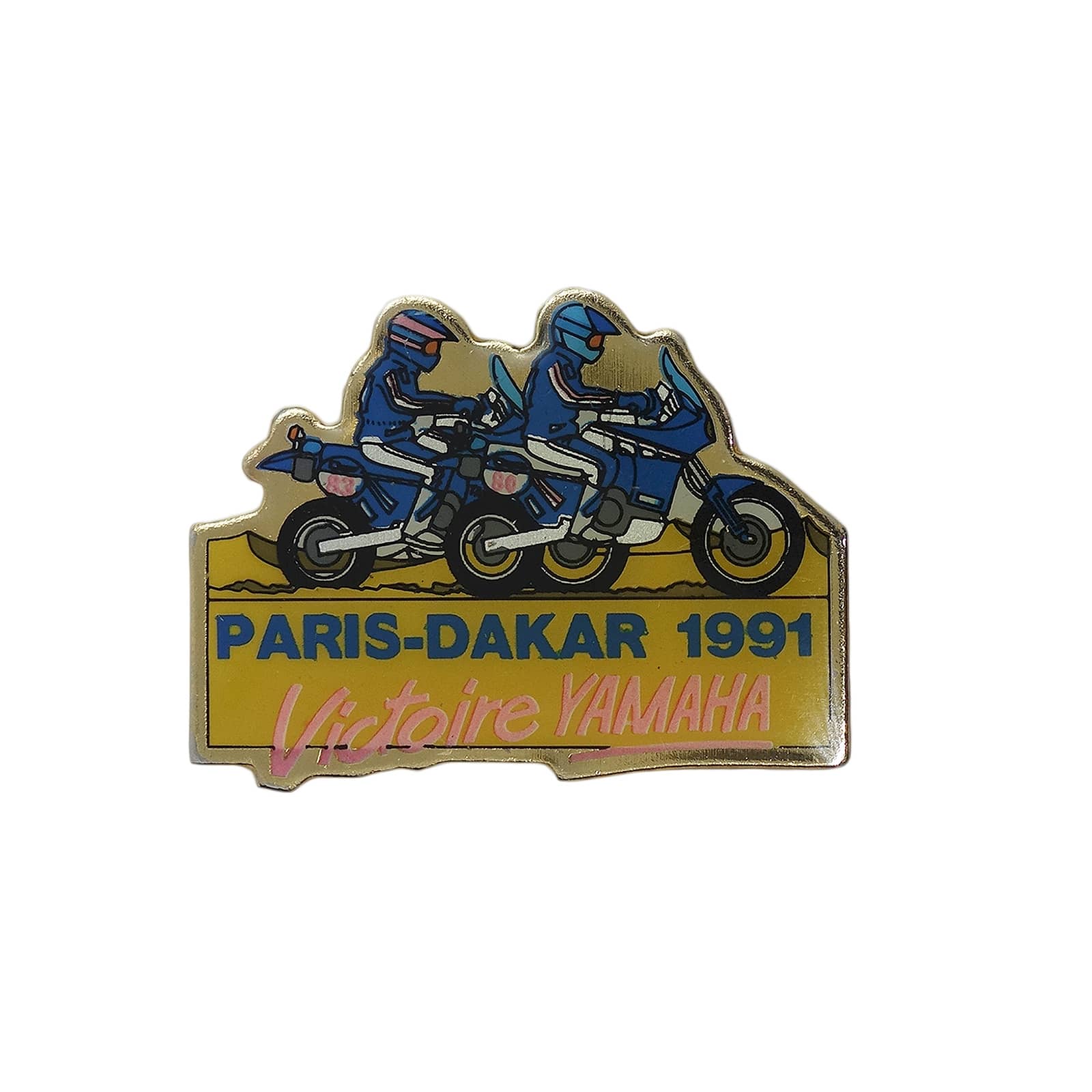 PARIS-DAKAR 1991 ダカールラリー オートバイ ピンズ YAMAHA 留め具付き