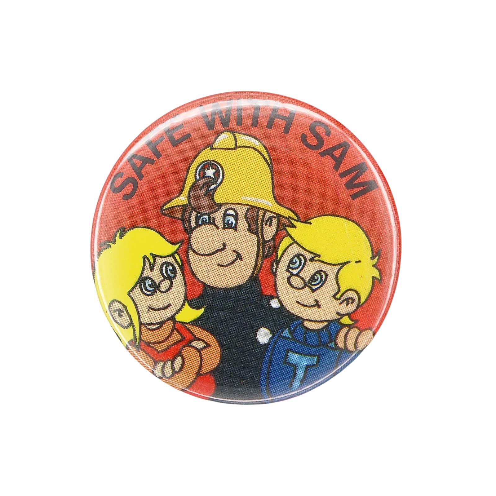 SAFE WITH SAM 消防士サム 缶バッジ バッチ