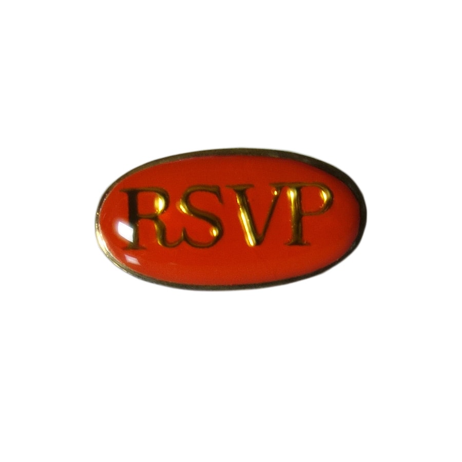 ピンズ RSVP 留め具付き レトロ