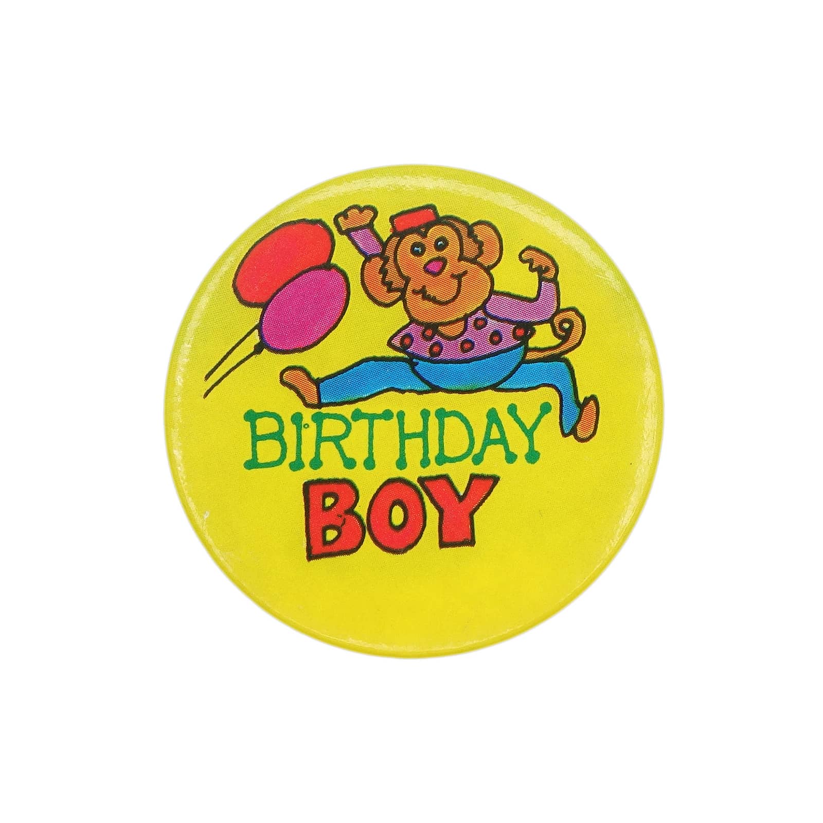 BIRTHDAY BOY サル 缶バッジ バッチ 誕生日