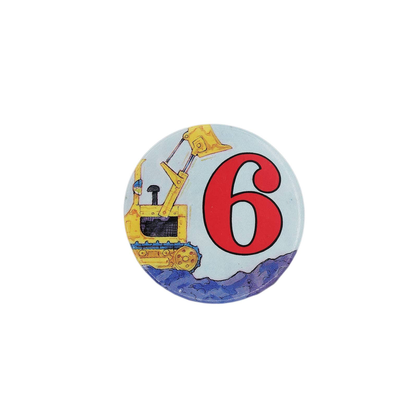 数字6 ショベルカー 缶バッジ バッチ