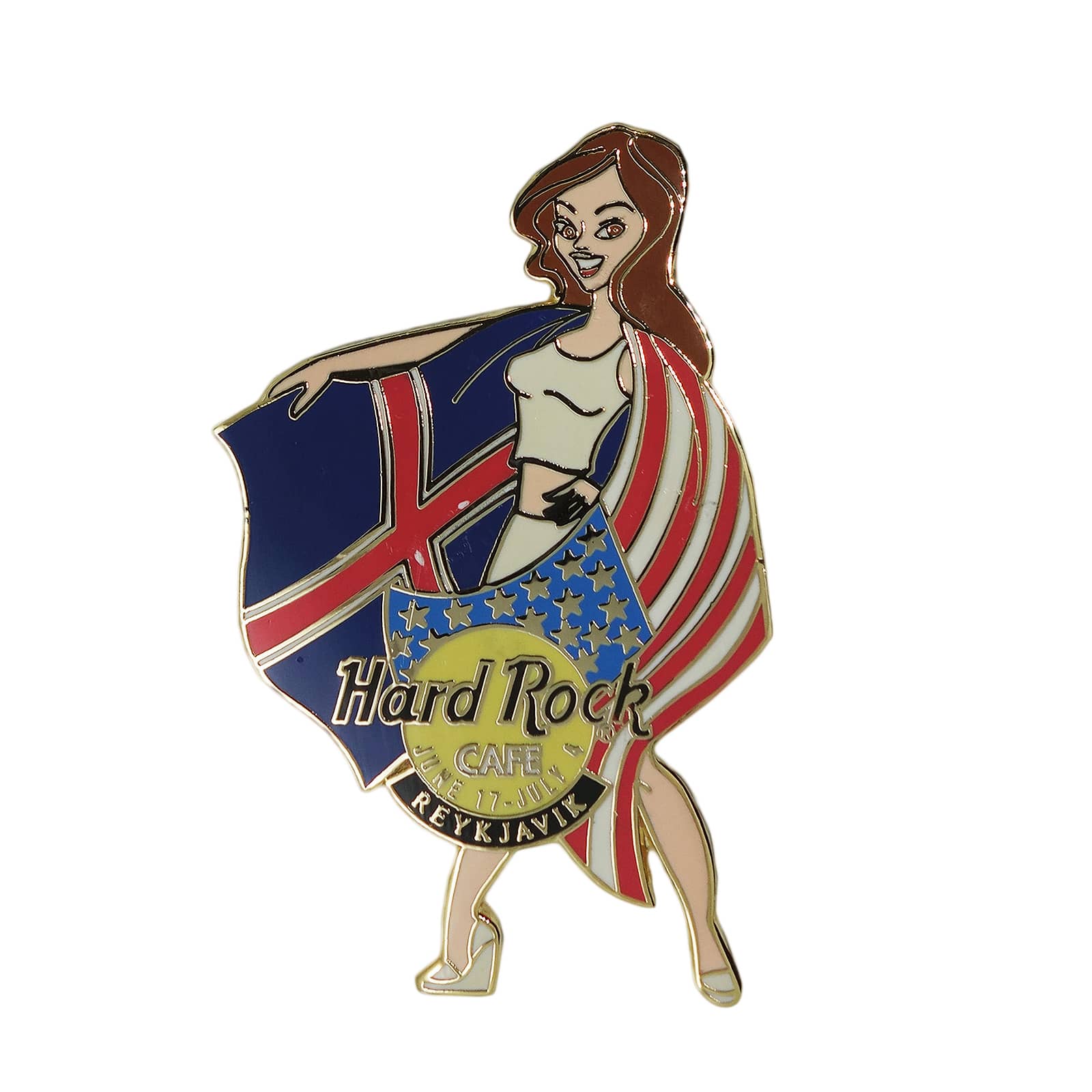 Hard Rock CAFE 国旗 女性 ピンズ ハードロックカフェ REYKJAVIK