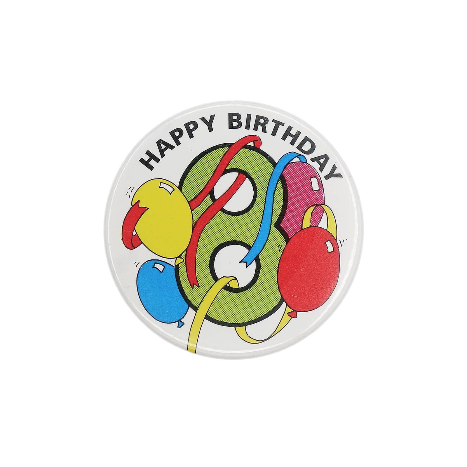 HAPPY BIRTHDAY 8 風船 缶バッジ バッチ 8歳 誕生日