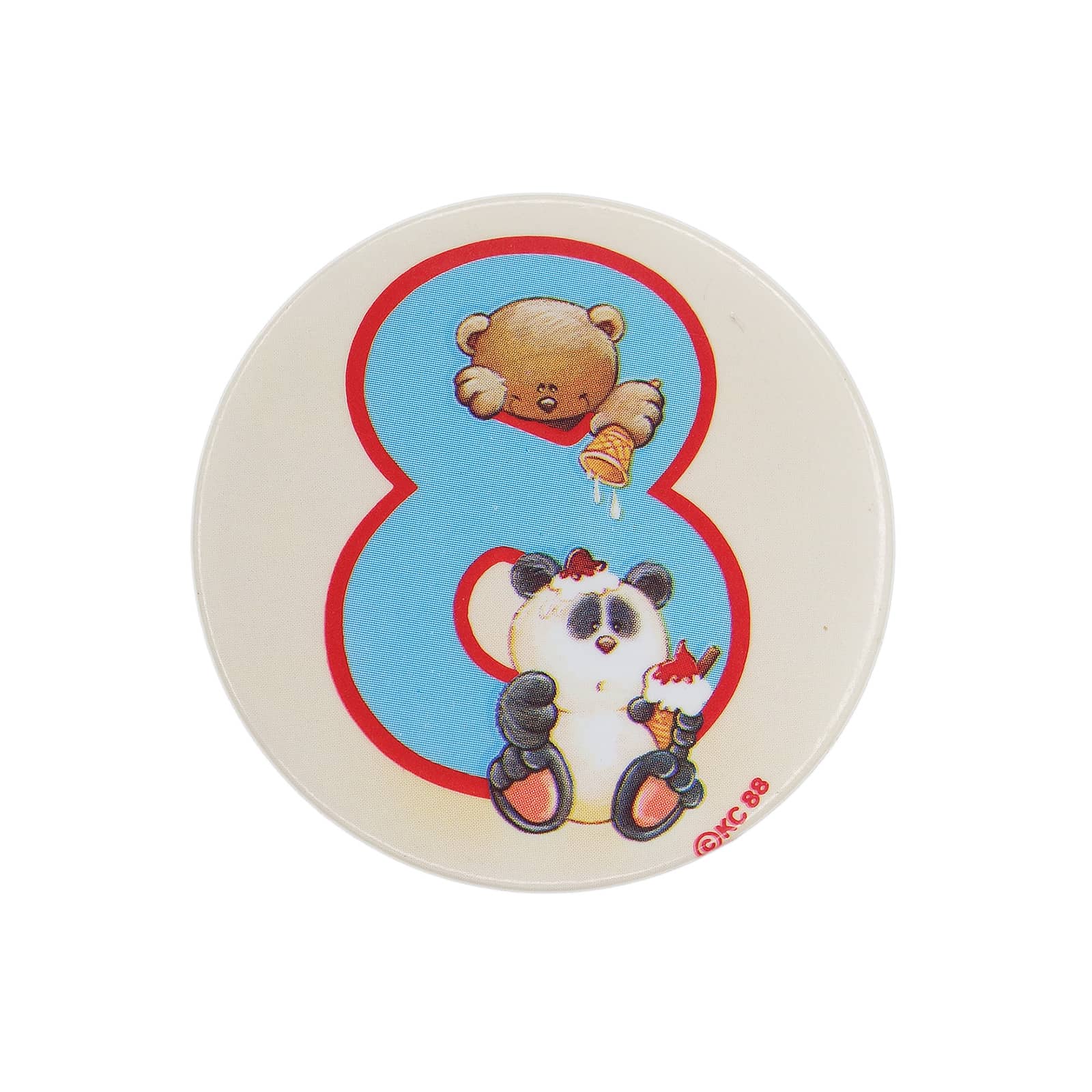 8歳 誕生日 テディベア パンダ 缶バッジ バッチ KC 88