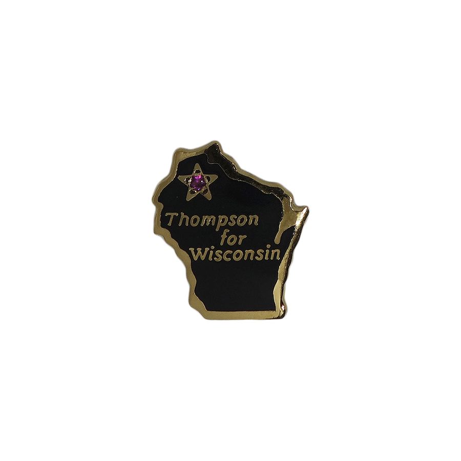 Thompson for Wisconsin ピンズ ウィスコンシン州 地図型 留め具付き