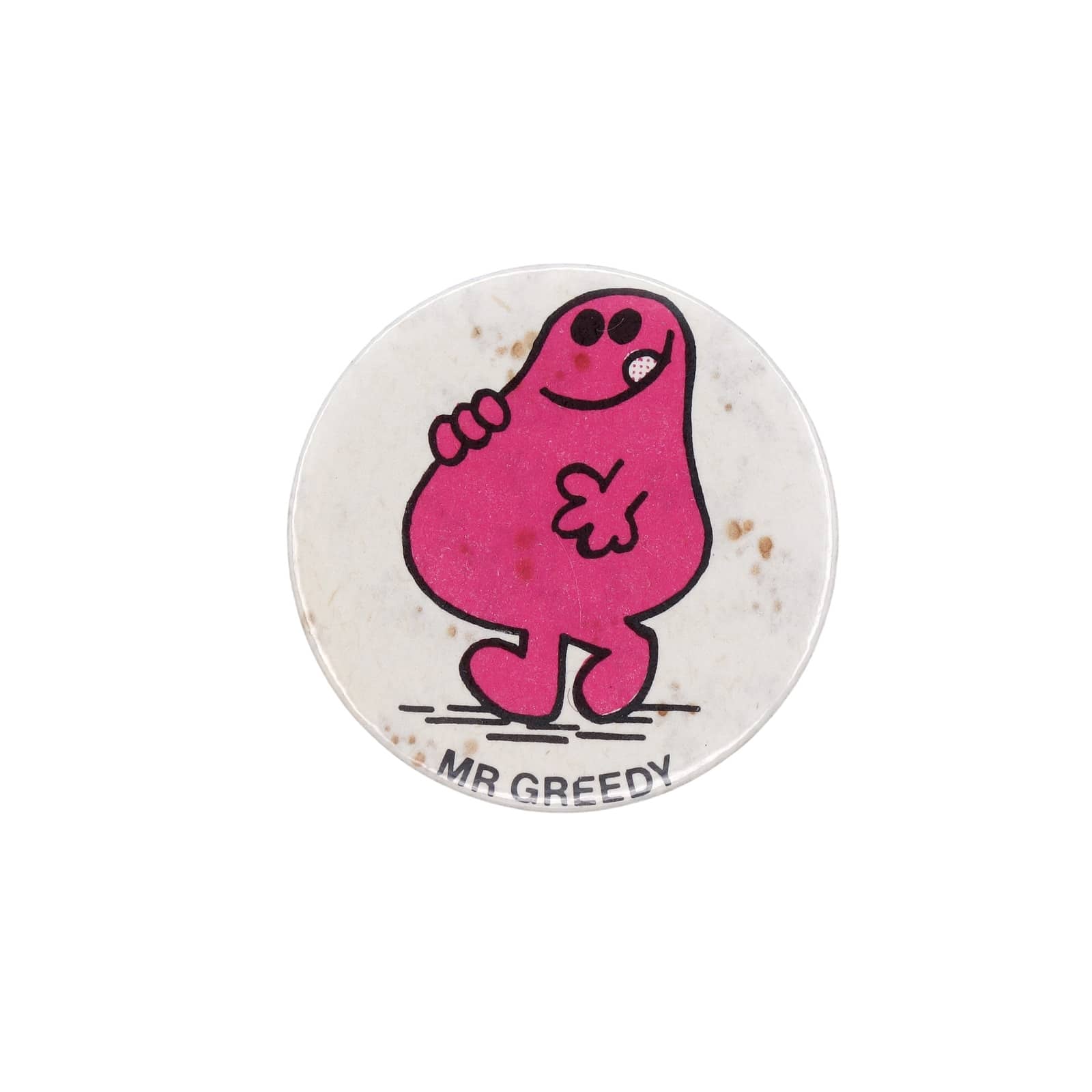 MR GREEDY ミスター・グリーディ 缶バッジ MR.MEN LITTLE MISS 1976