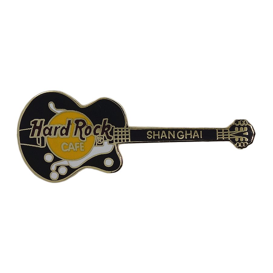 Hard Rock CAFE ギター ブローチ ハードロックカフェ SHANGHAI 黒