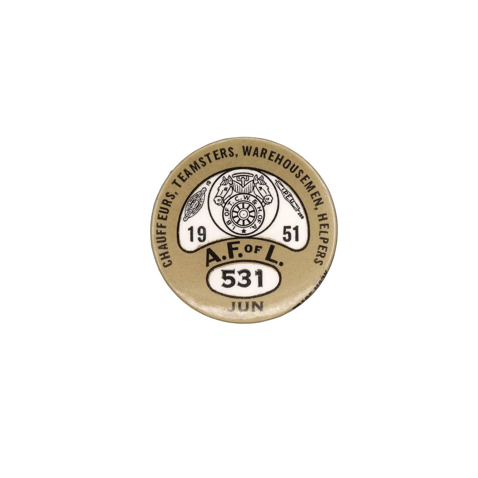 TEAMSTERS UNION 1951 ビンテージ 缶バッジ バッチ