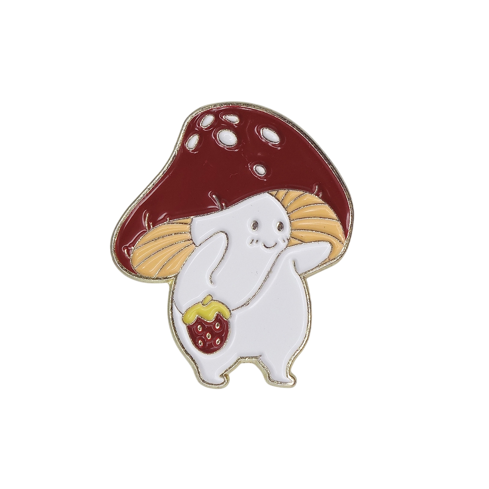 イチゴのバッグを持ったキノコ ピンズ