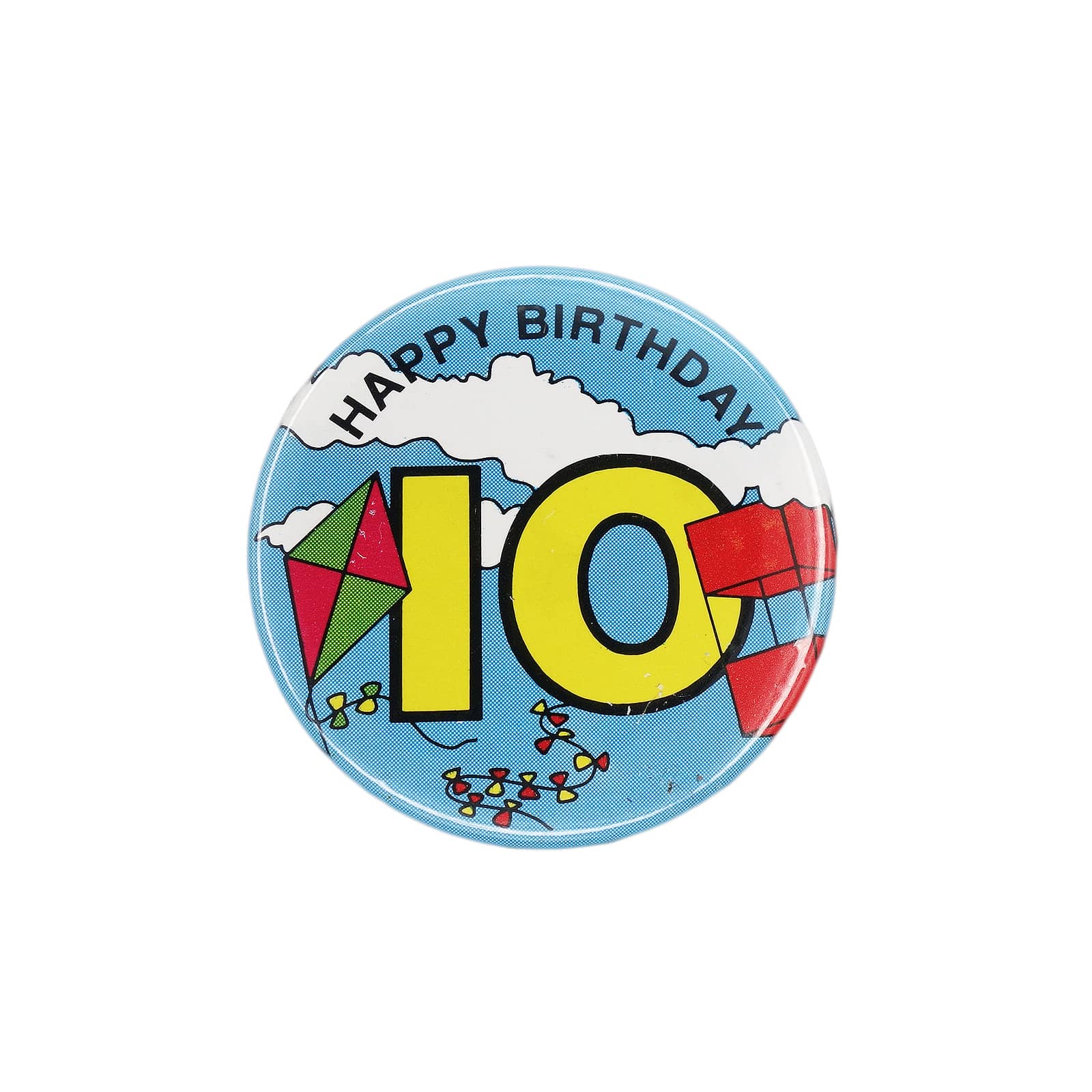HAPPY BIRTHDAY 10 凧 缶バッジ バッチ 10歳 誕生日